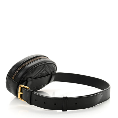 Gucci Calfskin Matelasse GG Marmont Belt Bag 85 34 Black 3 of 12