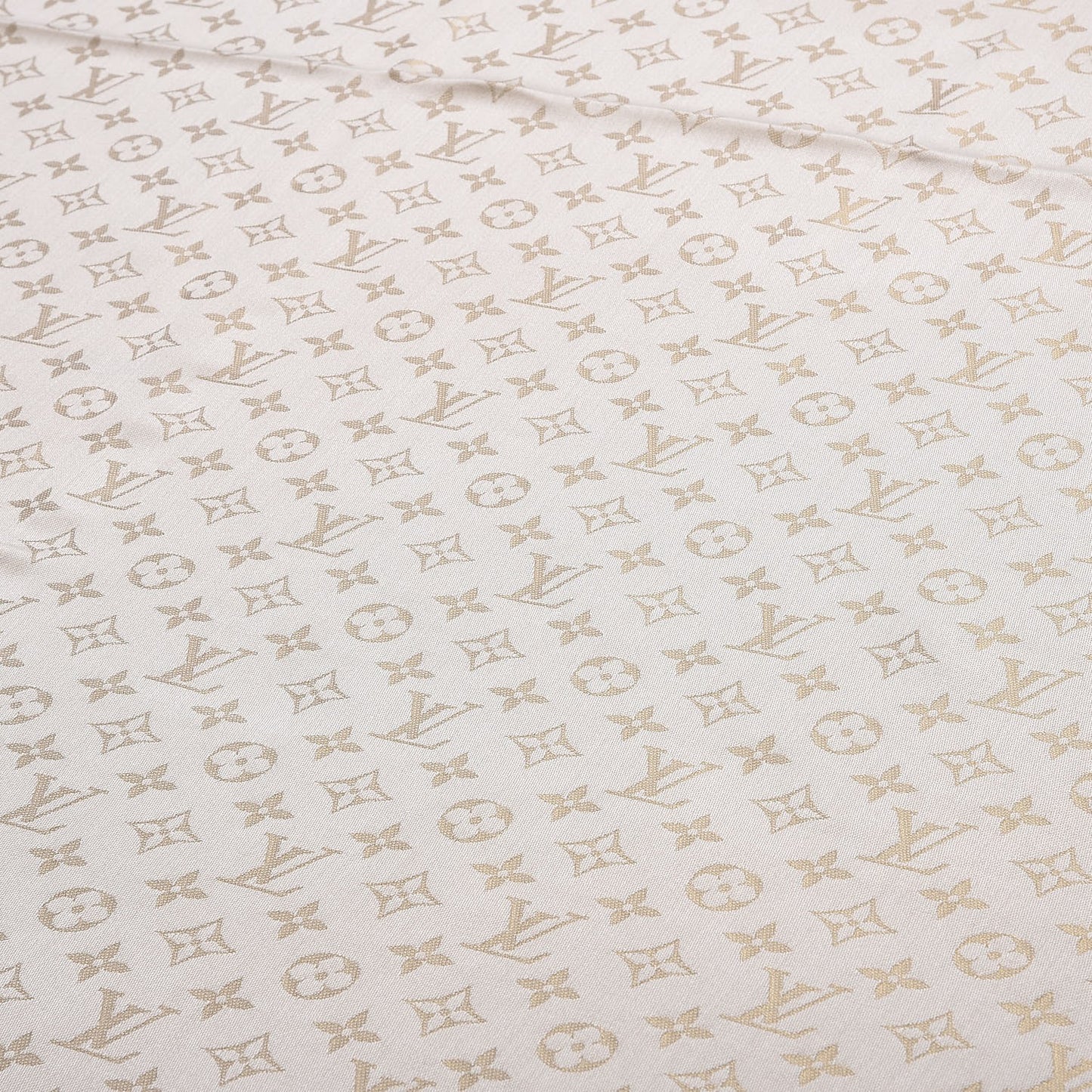 Wool Silk Lurex Monogram Shine Shawl White