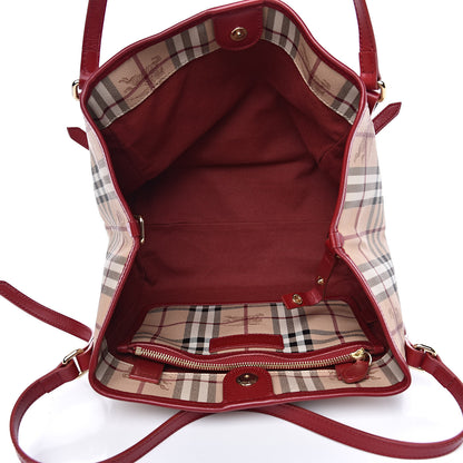 Burberry Haymarket Check Small Canterbury Tote Military Red 5 of 14