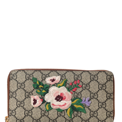 Gucci GG Supreme Monogram Garden Embroidered Zip Around Wallet 12 of 13