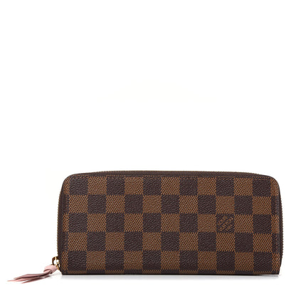 Louis Vuitton Damier Ebene Clemence Wallet Rose Ballerine 1 of 7