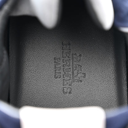 Hermes Suede Goatskin Jet Sneakers 38 Marine Gris Orage 8 of 9