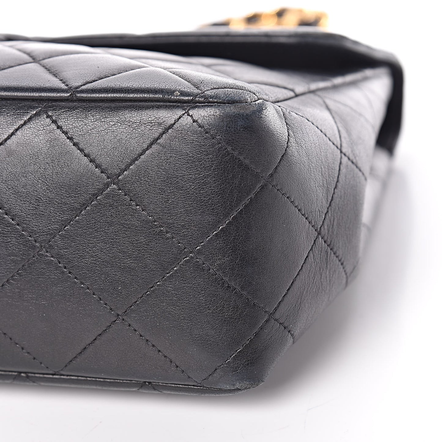 Lambskin Quilted Jumbo Single Flap Black