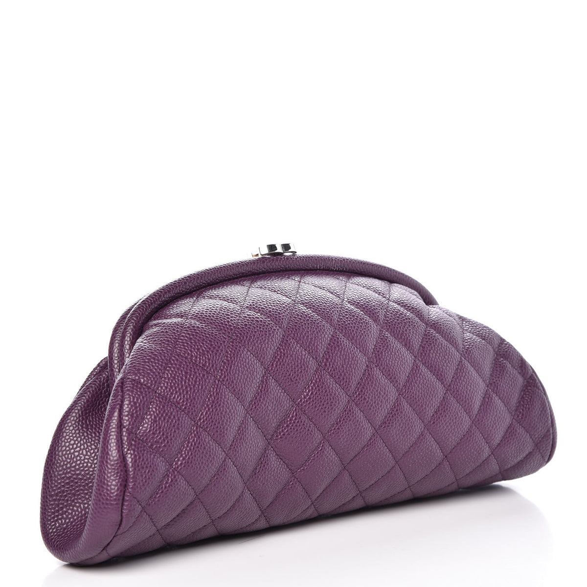 Caviar Quilted Timeless Clutch Purple