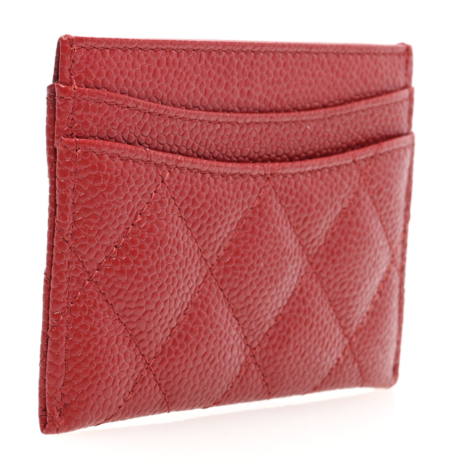 Chanel Caviar Quilted Card Holder Red 3 of 8