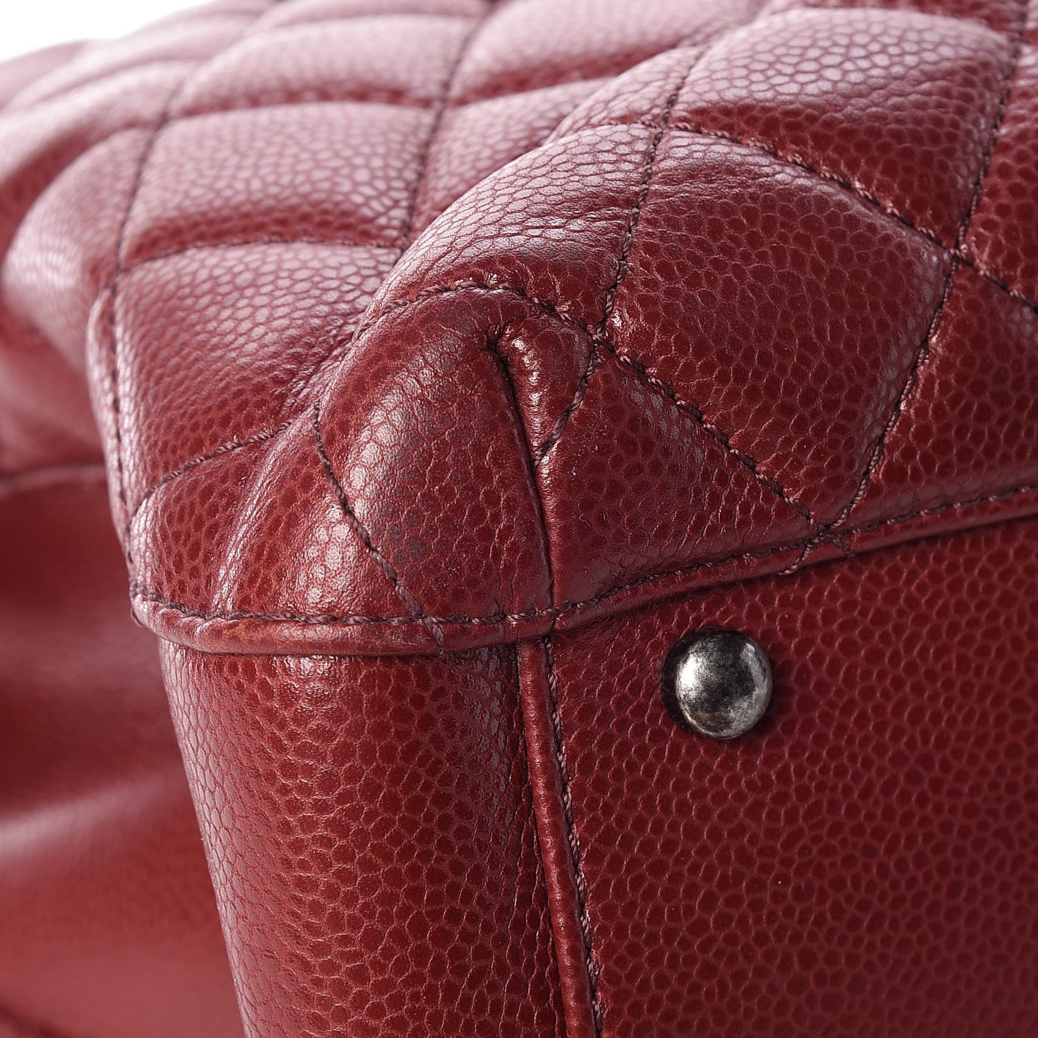 Chanel Caviar Quilted City Shopping Tote Dark Red 15 of 16