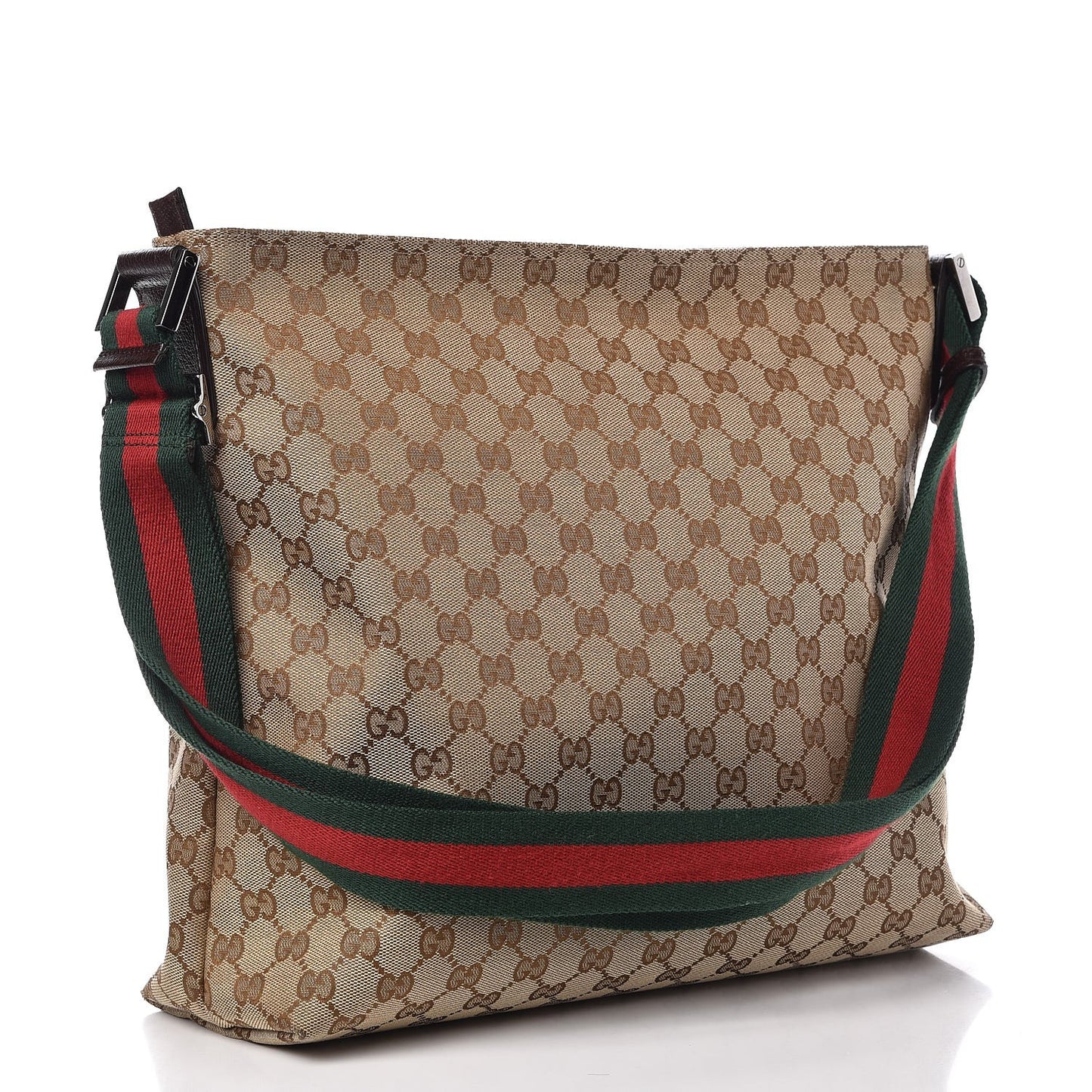 Monogram Web Medium Flat Messenger Bag Brown