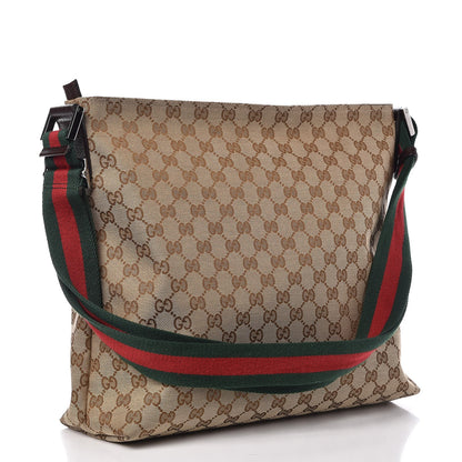 Gucci Monogram Web Medium Flat Messenger Bag Brown 3 of 7