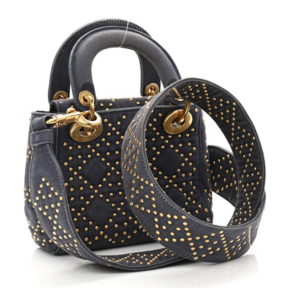 Christian Dior Denim Cannage Studded Mini Lady Dior Navy 3 of 10