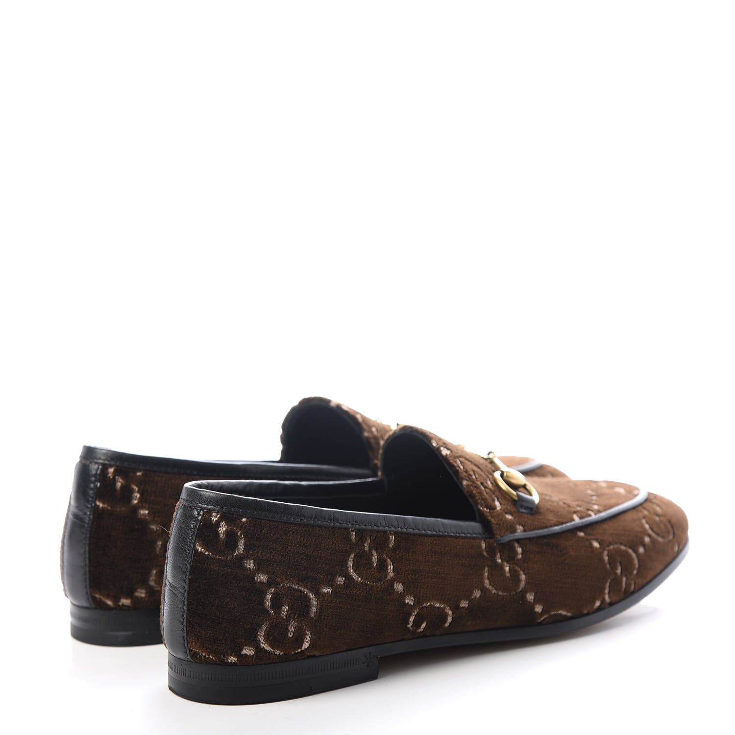 Gucci Velvet GG Monogram Horsebit Womens Jordaan Loafers 35.5 Brown Black 4 of 11