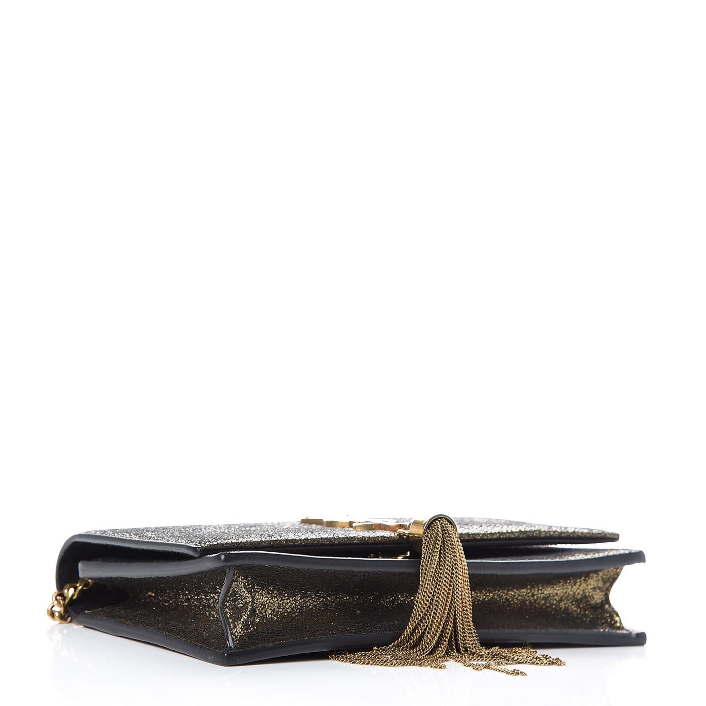 Metallic Calfskin Classic Monogram Kate Tassel Satchel Gold