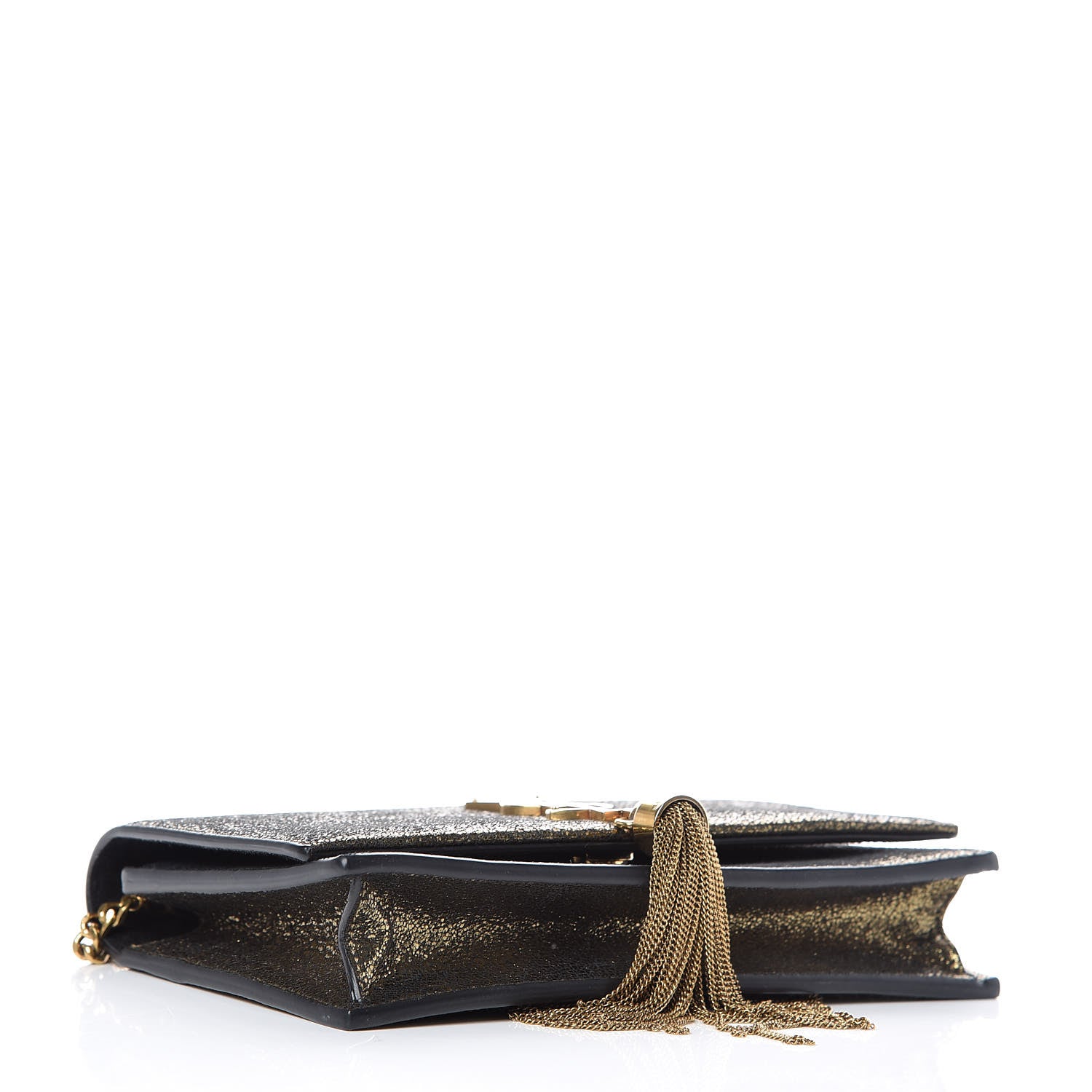 Saint Laurent Metallic Calfskin Classic Monogram Kate Tassel Satchel Gold 4 of 10
