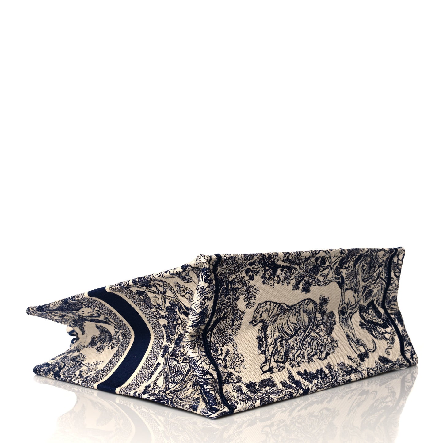 Canvas Embroidered Large Dioriviera Toile De Jouy Book Tote Blue
