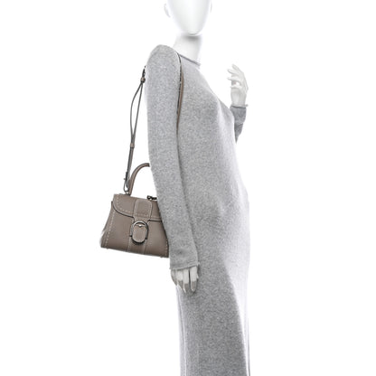 Delvaux Grained Rodeo Calfskin Surpique Mini Brillant Satchel Tourterelle Ivory 2 of 10