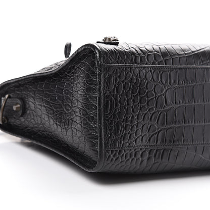 Balenciaga Calfskin Crocodile Embossed Classic Hardware City Black 8 of 9
