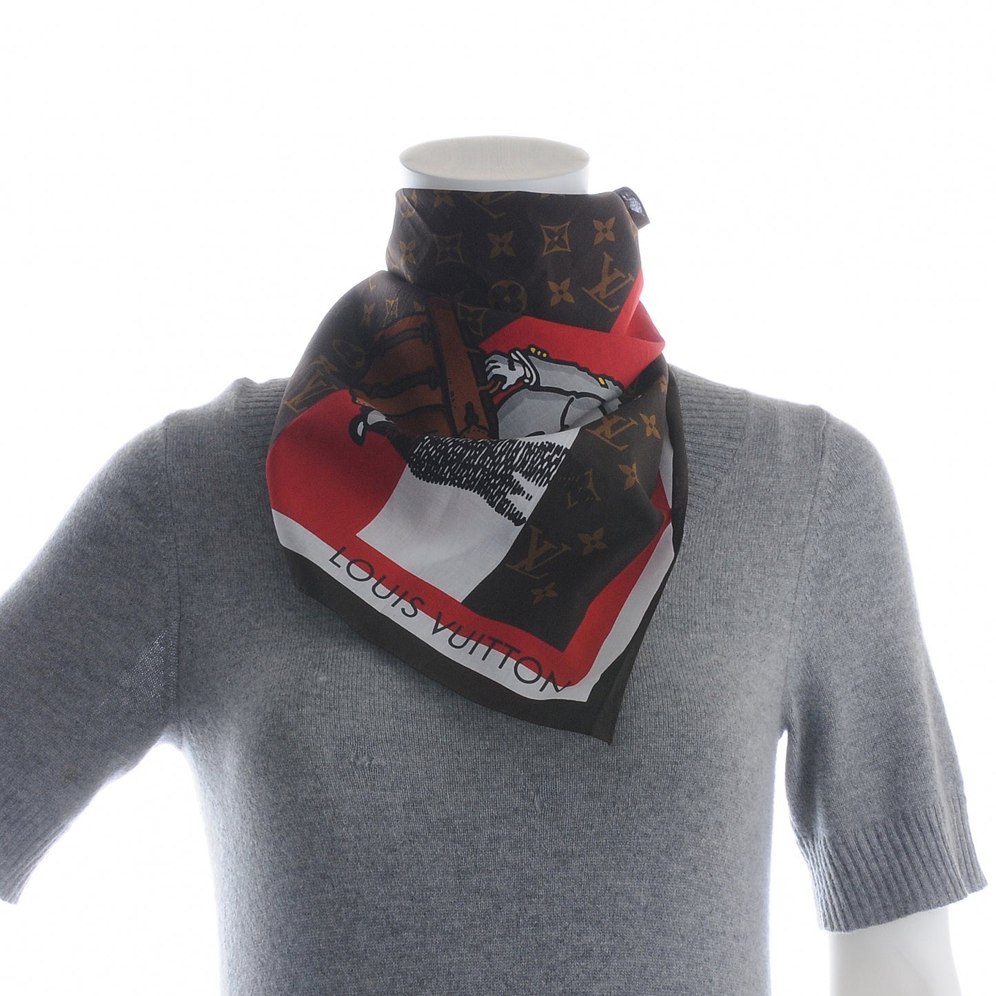 Cotton Monogram Groom Bandana Scarf Red