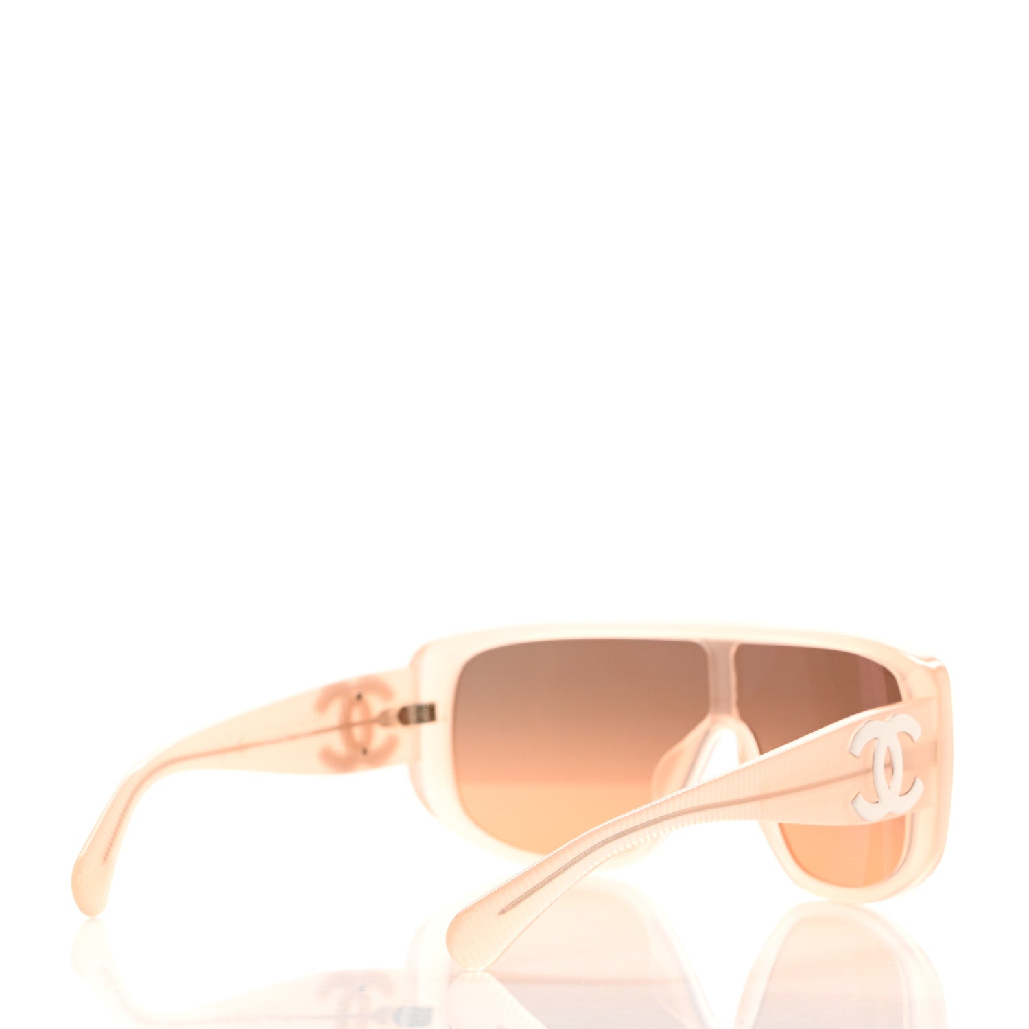 Chanel Transparent Acetate Shield Sunglasses 5495 Light Pink 4 of 8