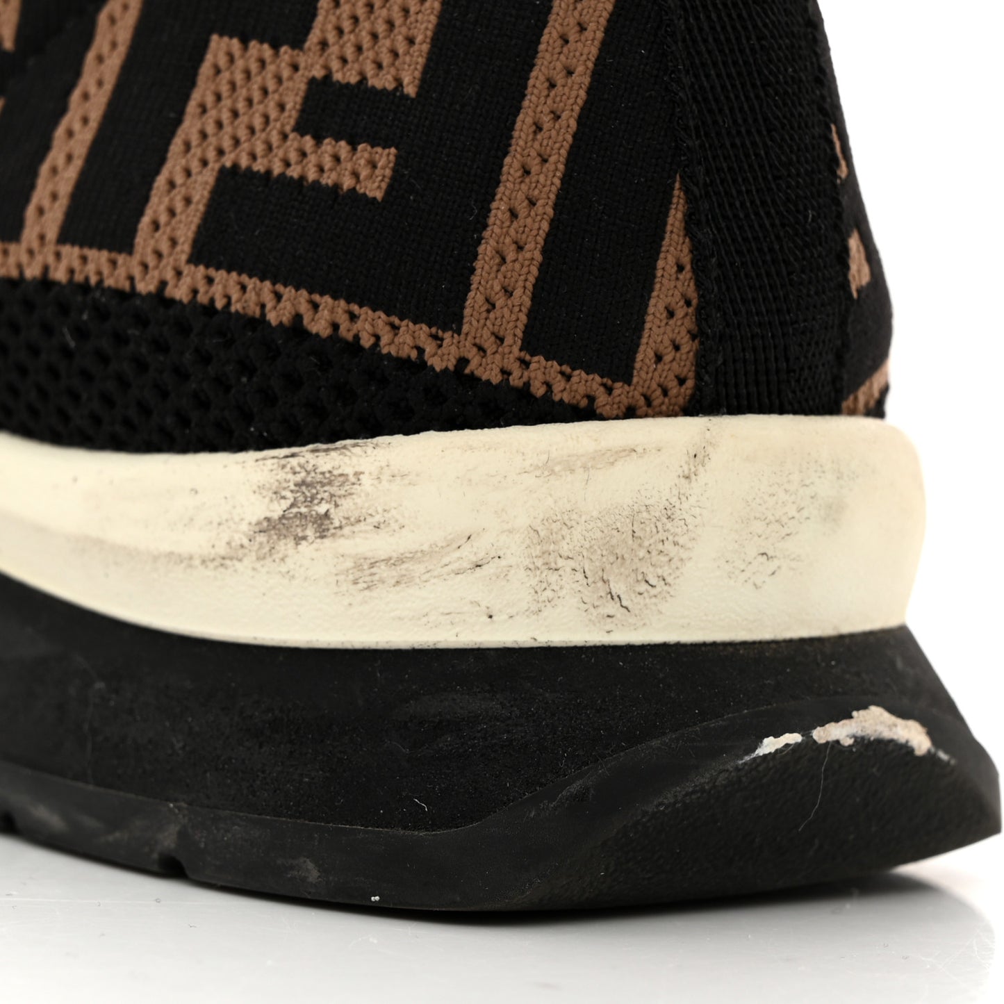 Stretch Yarn FF Stiff Band Rockoko Sneakers 36 Black White Tobacco