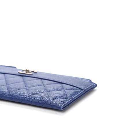 Chanel Caviar Quilted Mademoiselle Vintage Zip Pouch Blue 9 of 9