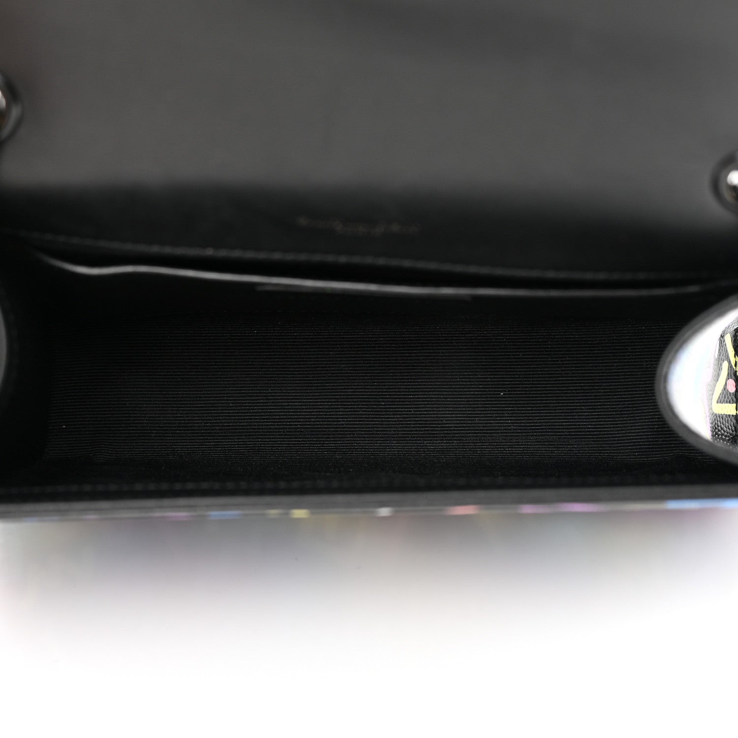 Saint Laurent Grain De Poudre Small Monogram Graphic Print Kate Satchel Black 5 of 13