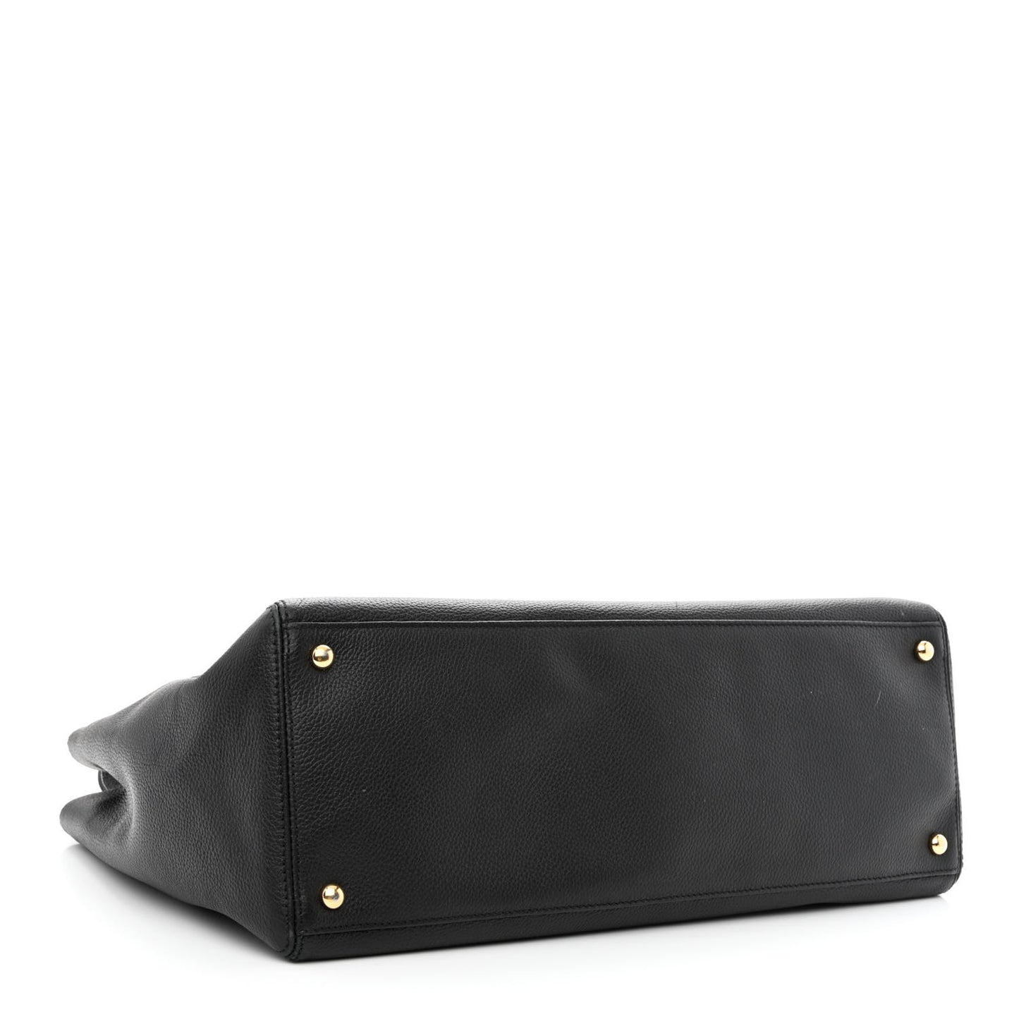 Calfskin Cerf Executive Shopper Tote Black