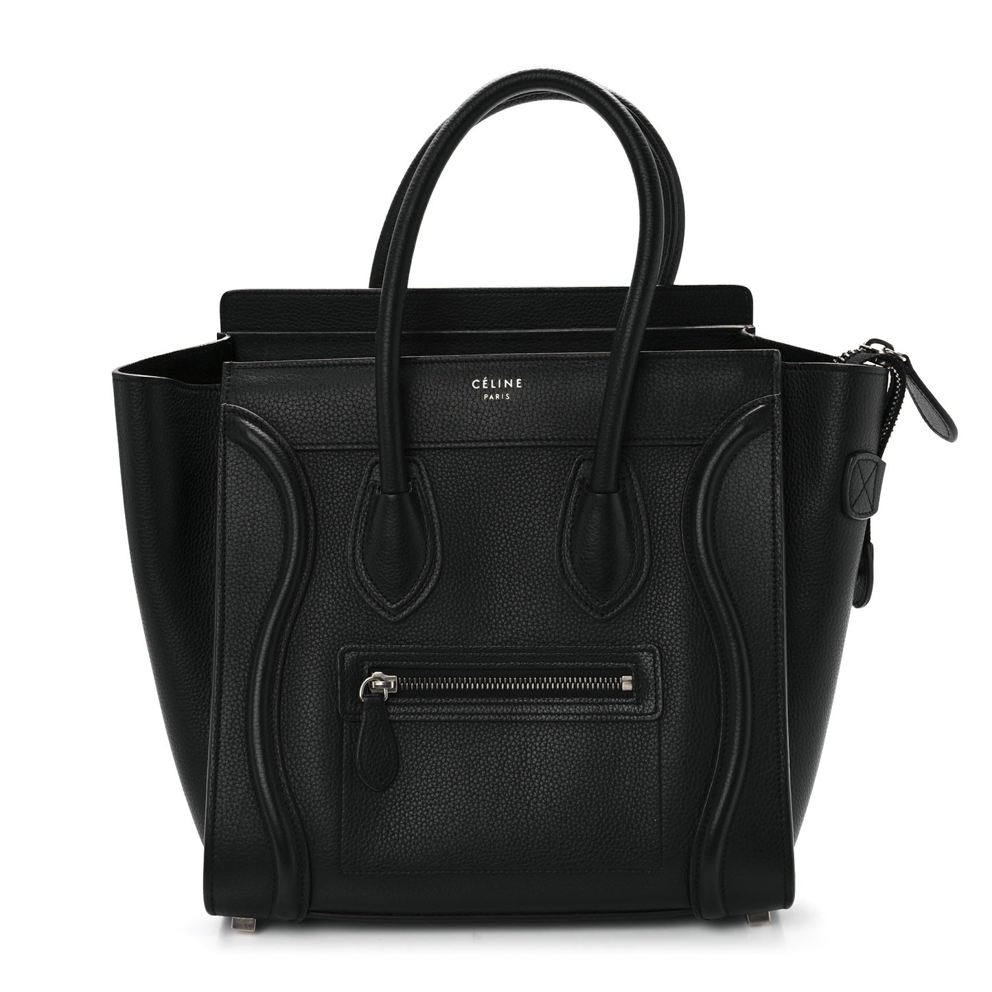 Drummed Calfskin Micro Luggage Black