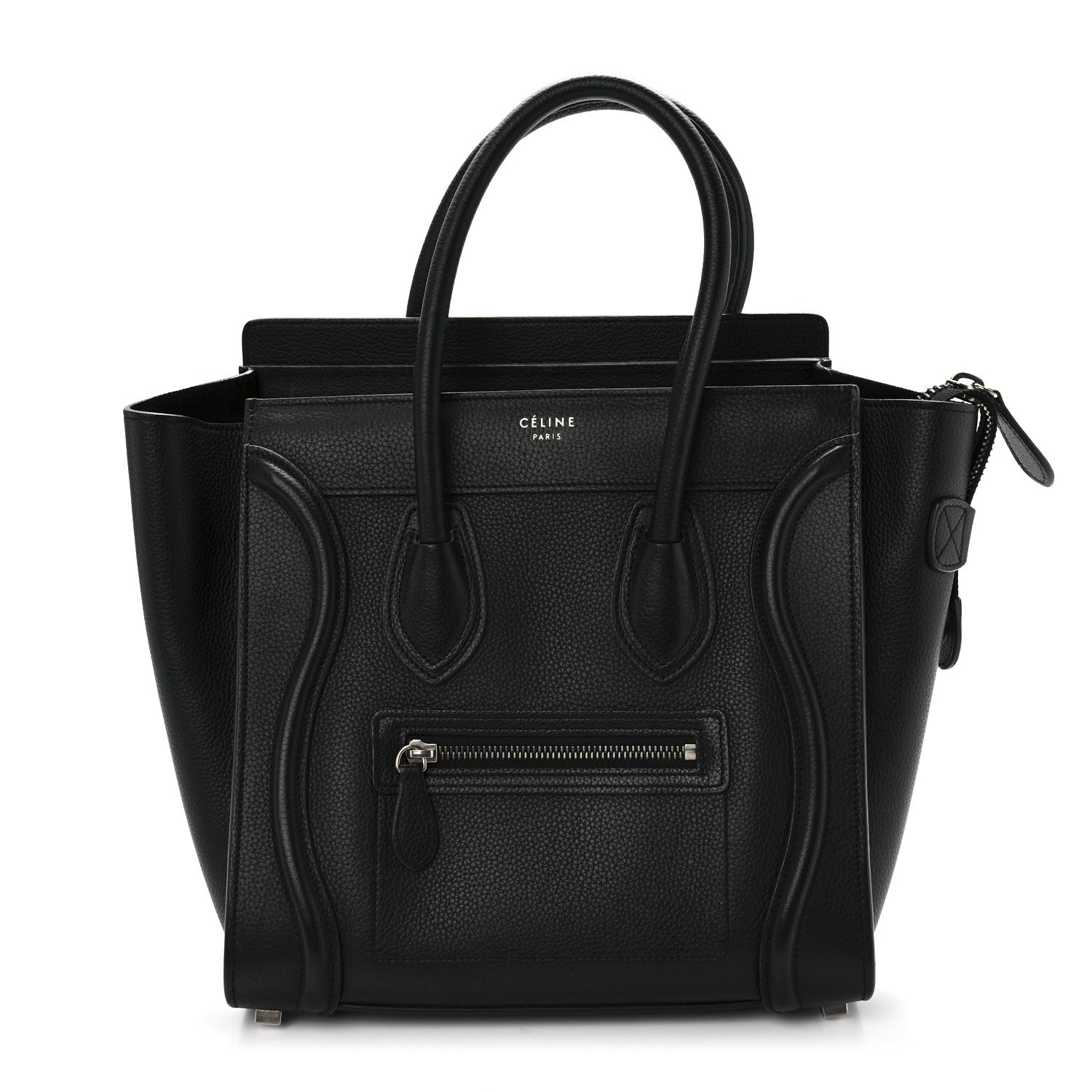 Celine Drummed Calfskin Micro Luggage Black 1 of 8