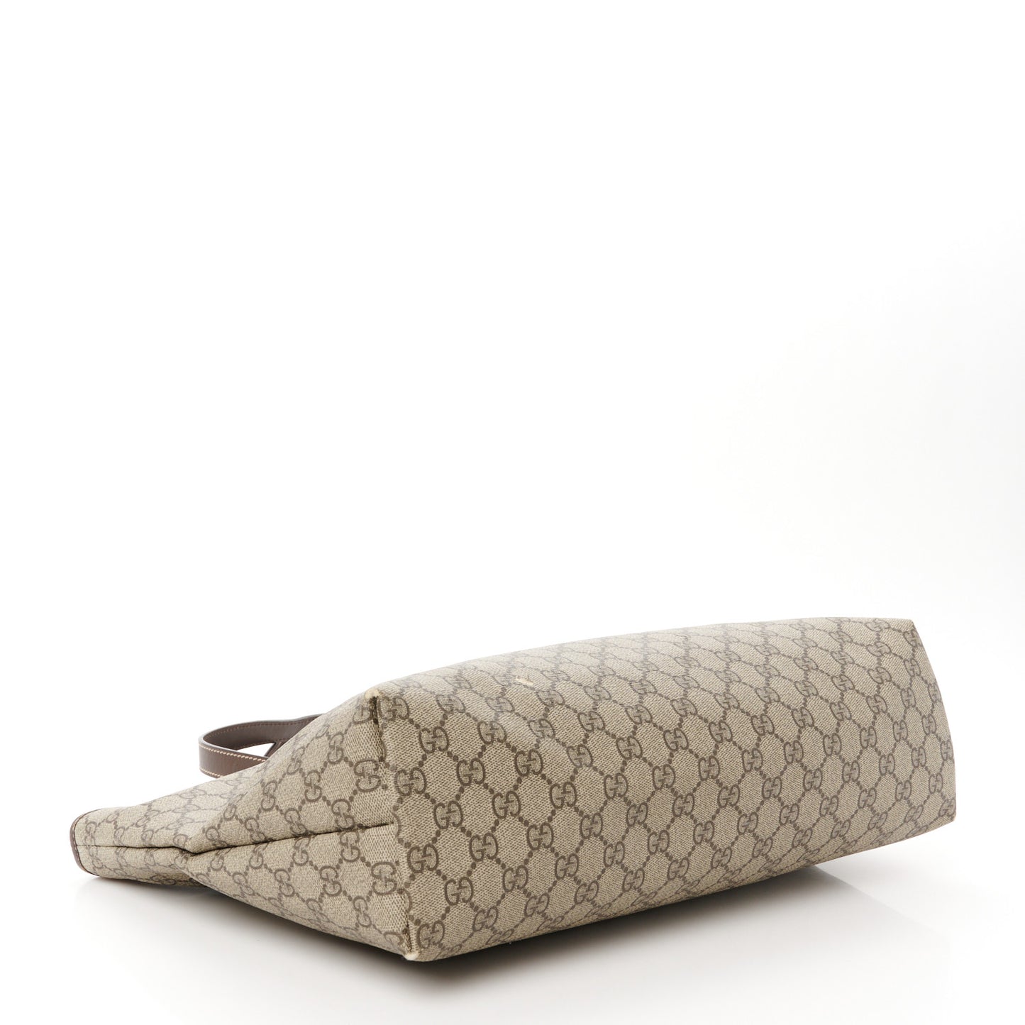 GG Supreme Monogram Medium Zippered Shopping Tote Dark Brown