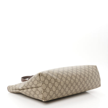 Gucci GG Supreme Monogram Medium Zippered Shopping Tote Dark Brown 4 of 14