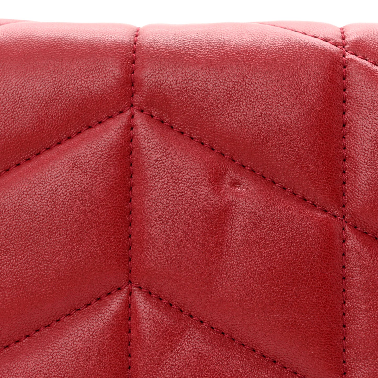 Lambskin Quilted Toy Loulou Puffer Monogram Chain Satchel Opyum Red