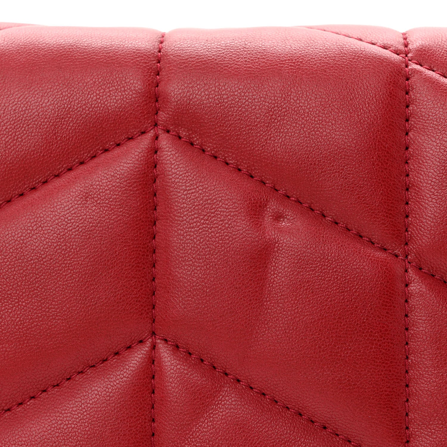 Saint Laurent Lambskin Quilted Toy Loulou Puffer Monogram Chain Satchel Opyum Red 11 of 14