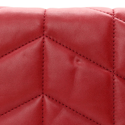Saint Laurent Lambskin Quilted Toy Loulou Puffer Monogram Chain Satchel Opyum Red 11 of 14
