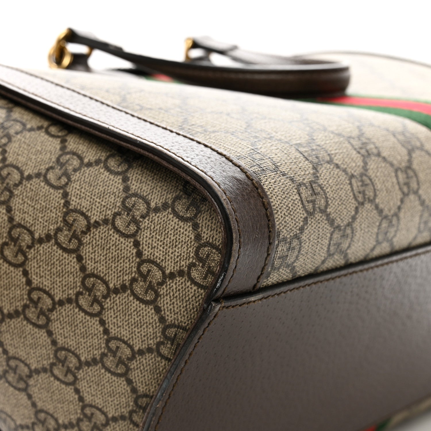 Gucci GG Supreme Monogram Web Medium Ophidia Tote Bag Brown 11 of 12
