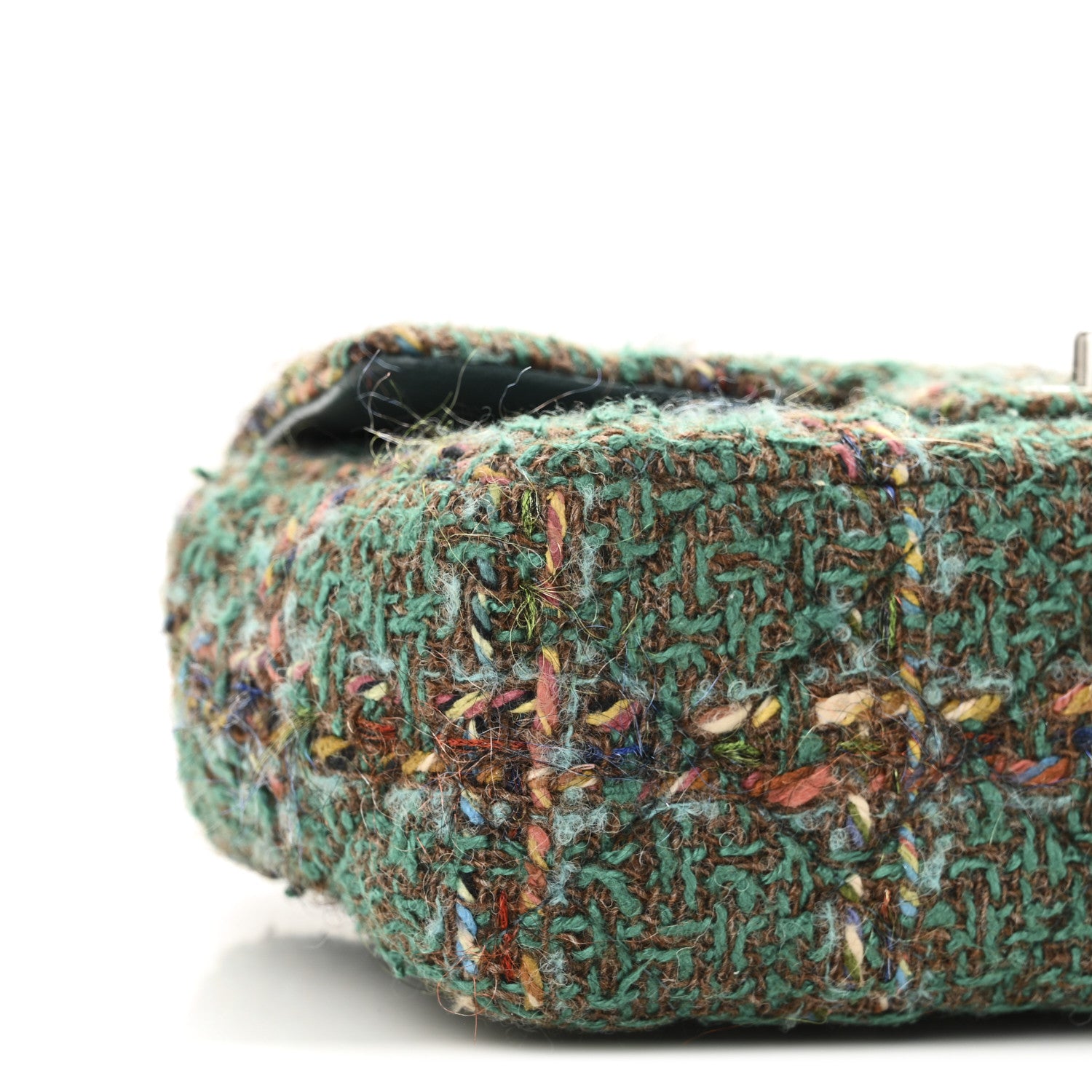 Chanel Tweed Quilted Mini Rectangular Flap Green 9 of 10