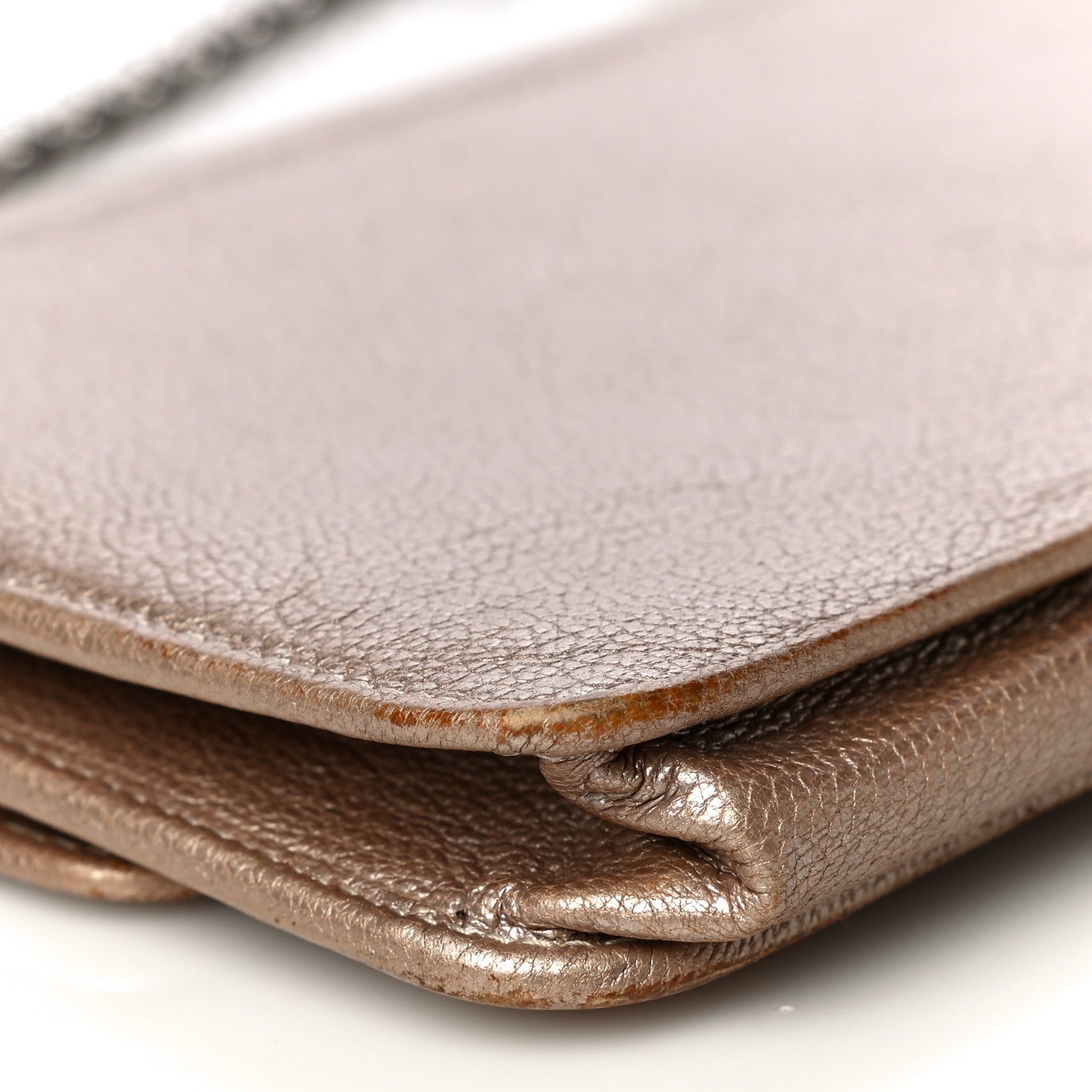 Chanel Metallic Goatskin Wallet On Chain WOC Gold 11 of 19