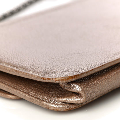 Chanel Metallic Goatskin Wallet On Chain WOC Gold 11 of 19