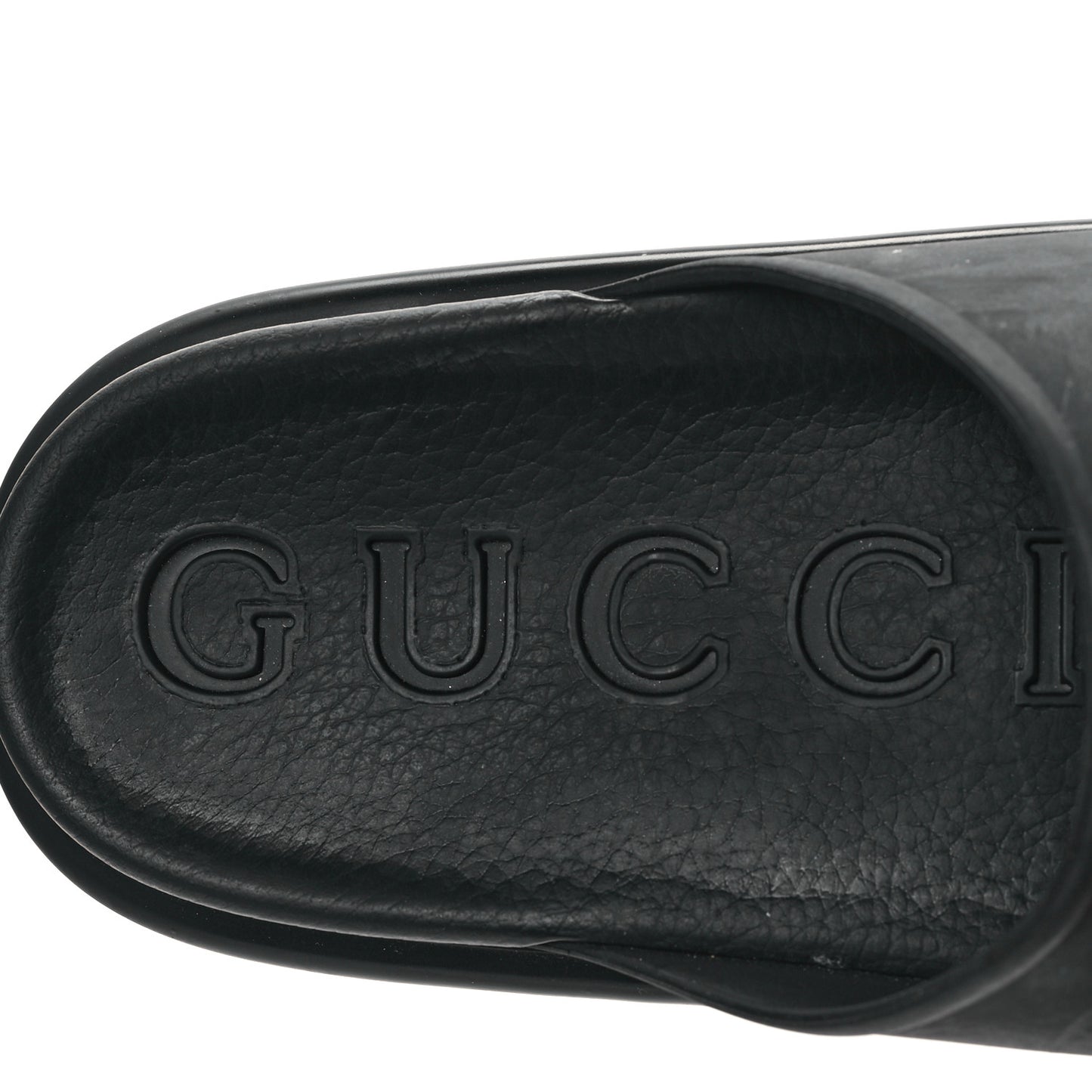 Soft Rubber Womens Interlocking G Platform 42mm Slide Sandals 38 Black