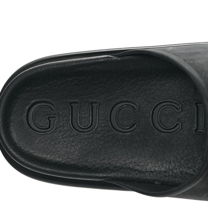 Gucci Soft Rubber Womens Interlocking G Platform 42mm Slide Sandals 38 Black 7 of 8