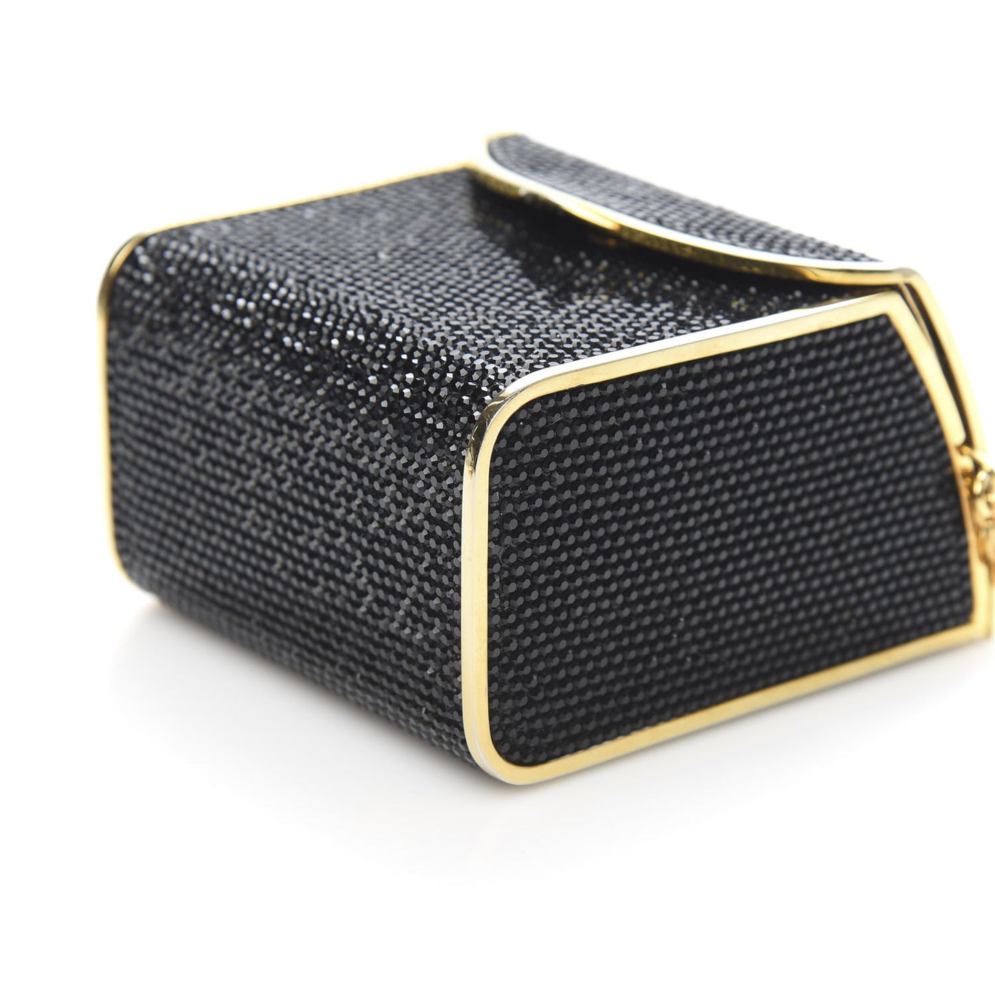 Swarovski Crystal Minaudiere Clutch Black Gold