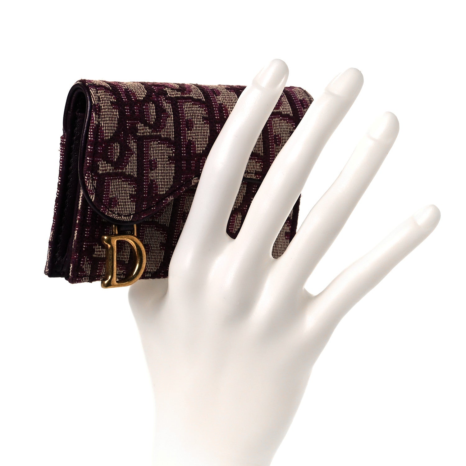 Christian Dior Oblique Saddle Card Holder Bordeaux 2 of 7