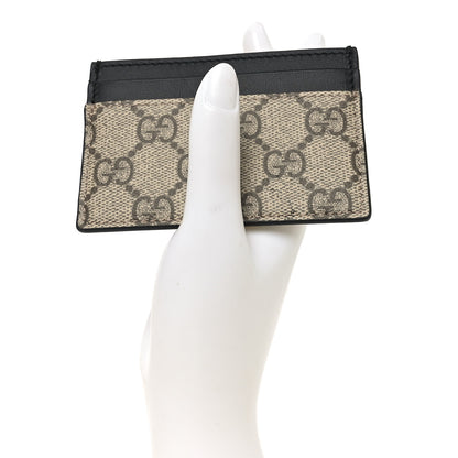 Gucci GG Supreme Monogram Calfskin Card Holder Beige Black 2 of 6