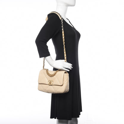 Chanel Goatskin Quilted Medium 19 Flap Beige 2 of 11
