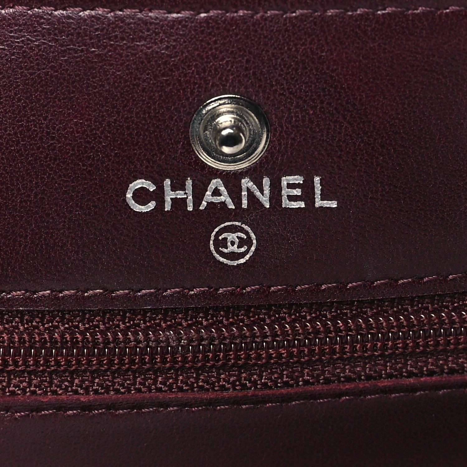 Chanel Patent Quilted Wallet On Chain WOC Burgundy 6 of 9