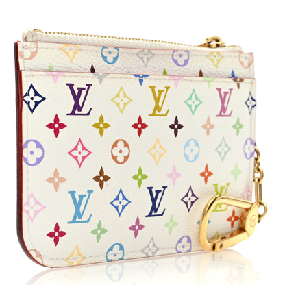 Louis Vuitton Monogram Multicolor Key Pouch White Litchi 3 of 6