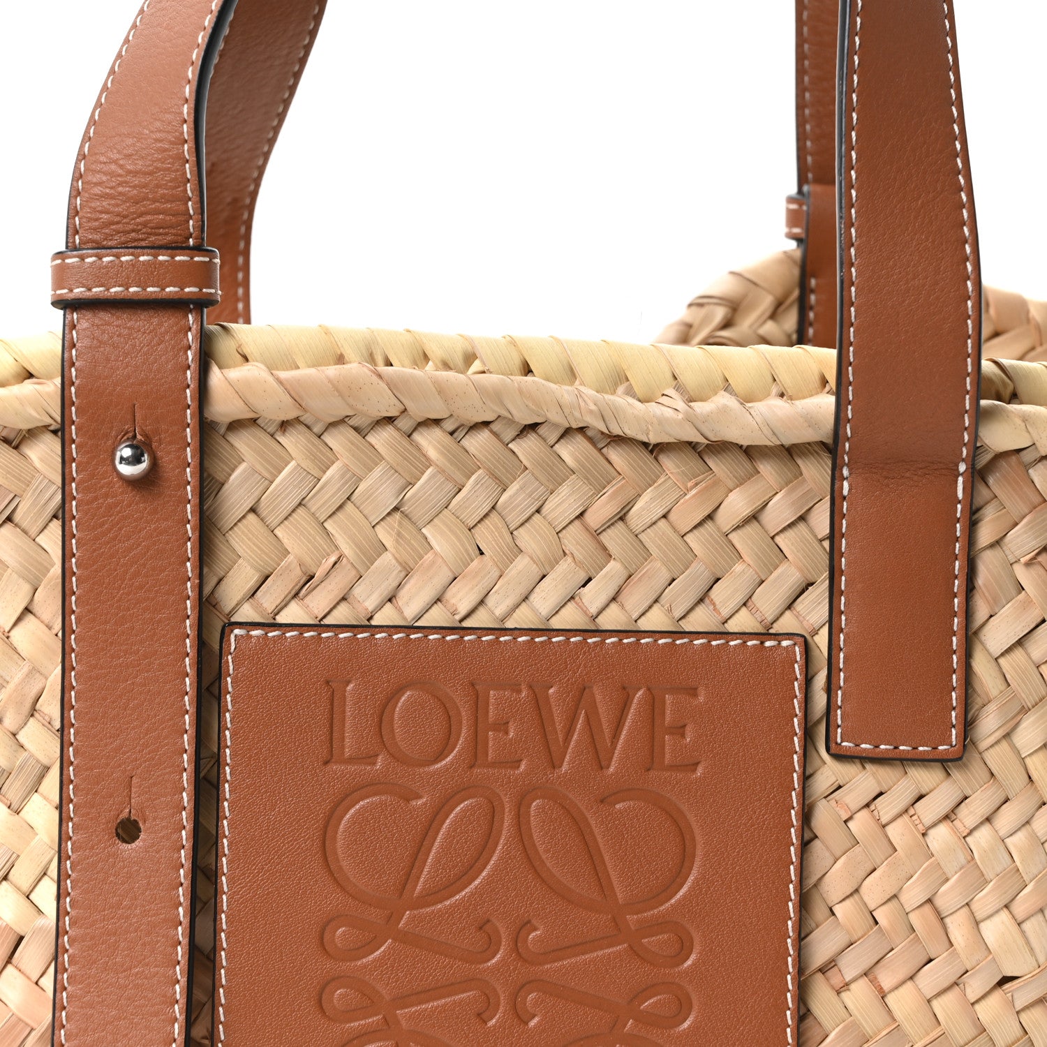 Loewe Raffia Small Basket Tote Bag Natural Tan 8 of 10