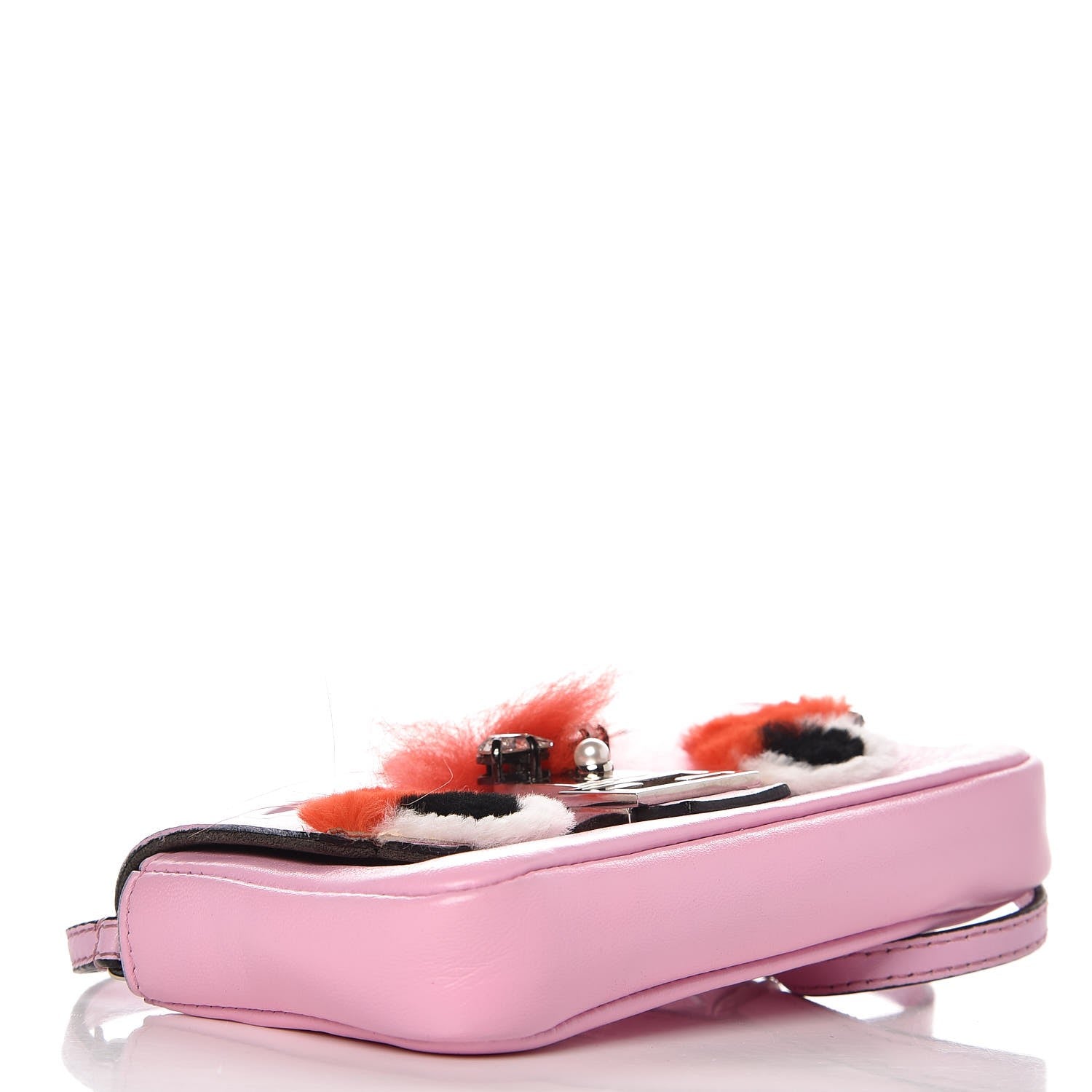 Fendi Nappa Rabbit Fox Fur Micro Buggie Baguette Lavanda 4 of 7