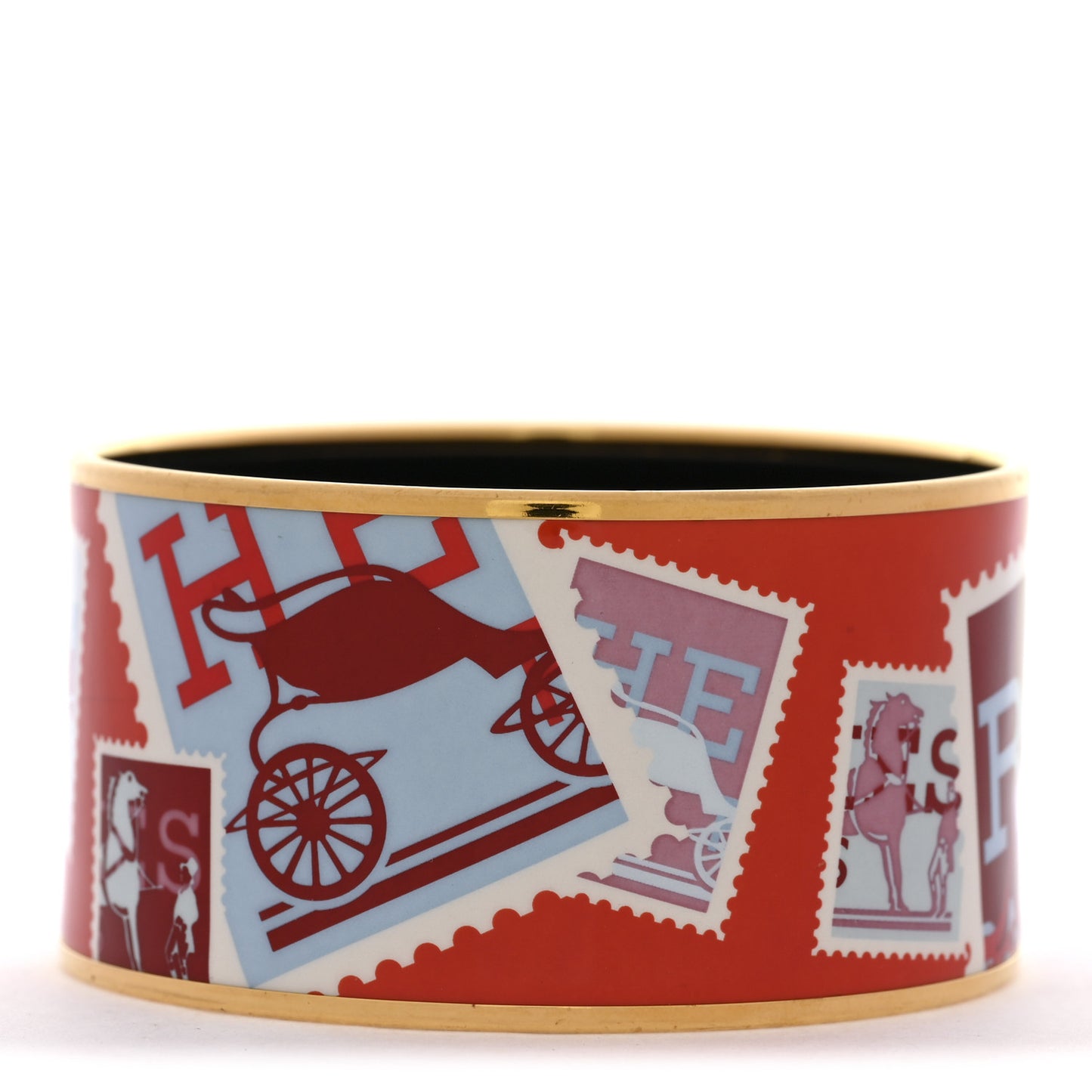 Enamel Printed Extra Wide De Passage a Paris Bracelet 62