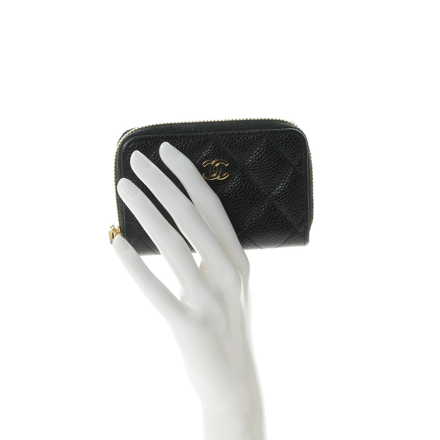 Chanel Caviar Quilted Zip Coin Purse Black 2 of 10