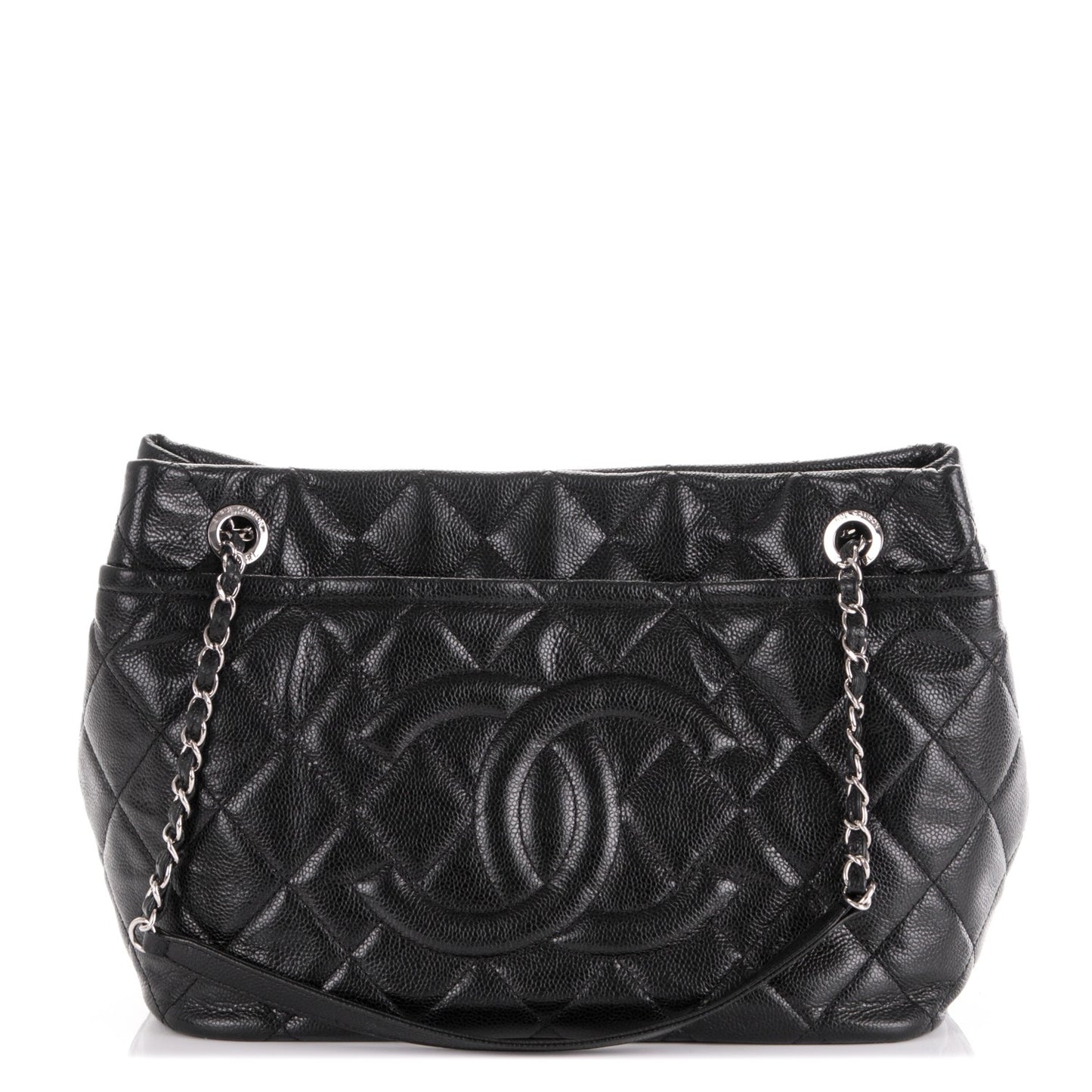 Caviar Quilted Timeless CC Soft Tote Black