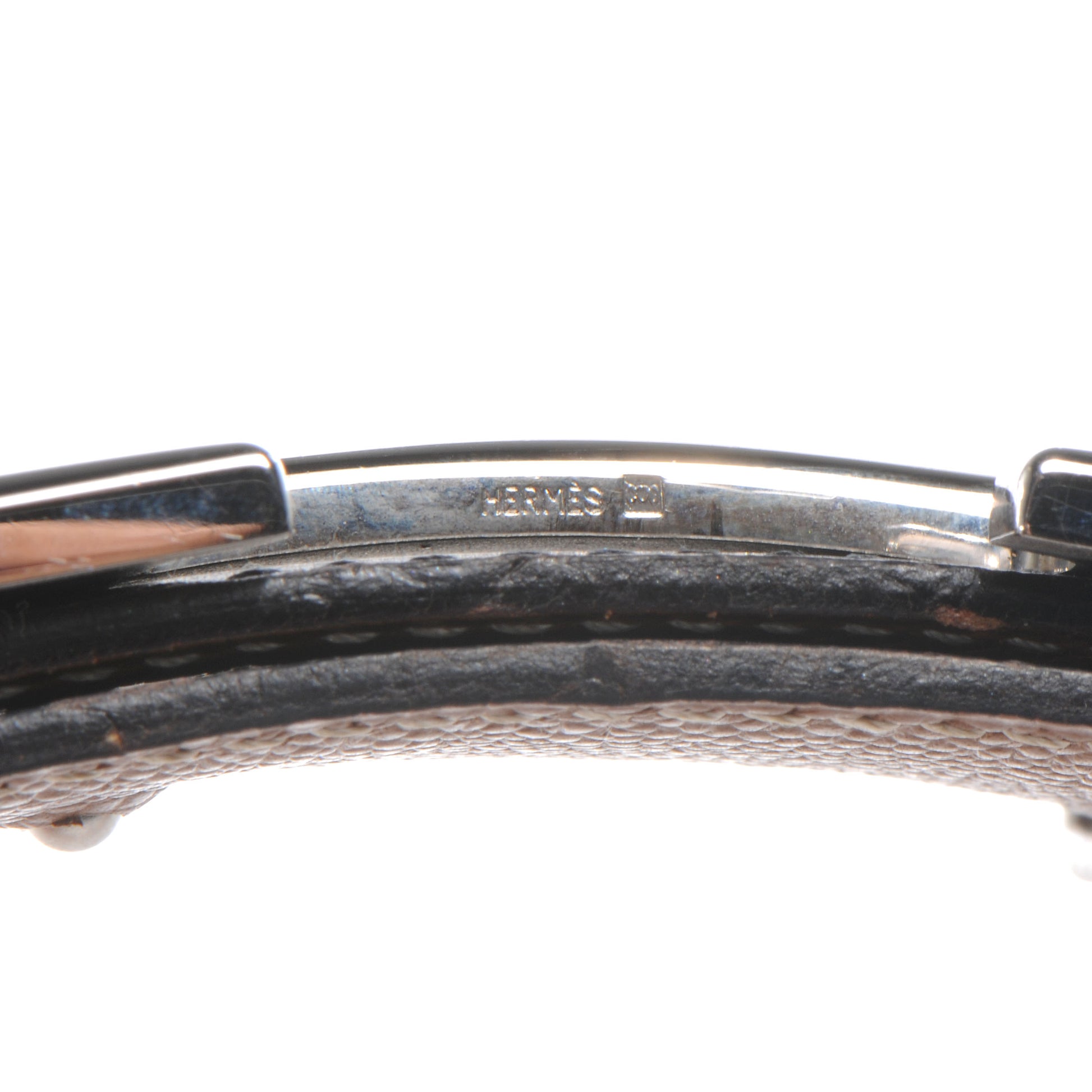 Hermes Box Courchevel 32mm H Belt 65 Black Gold 7 of 9